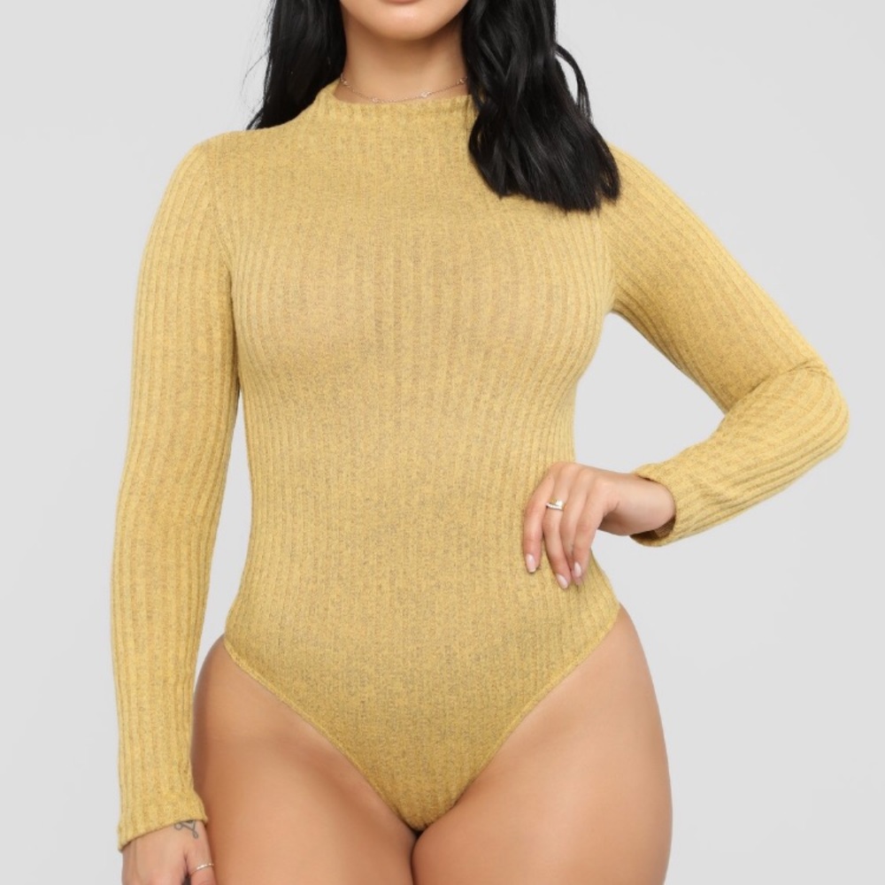 Mustard Ribbed Bodysuit